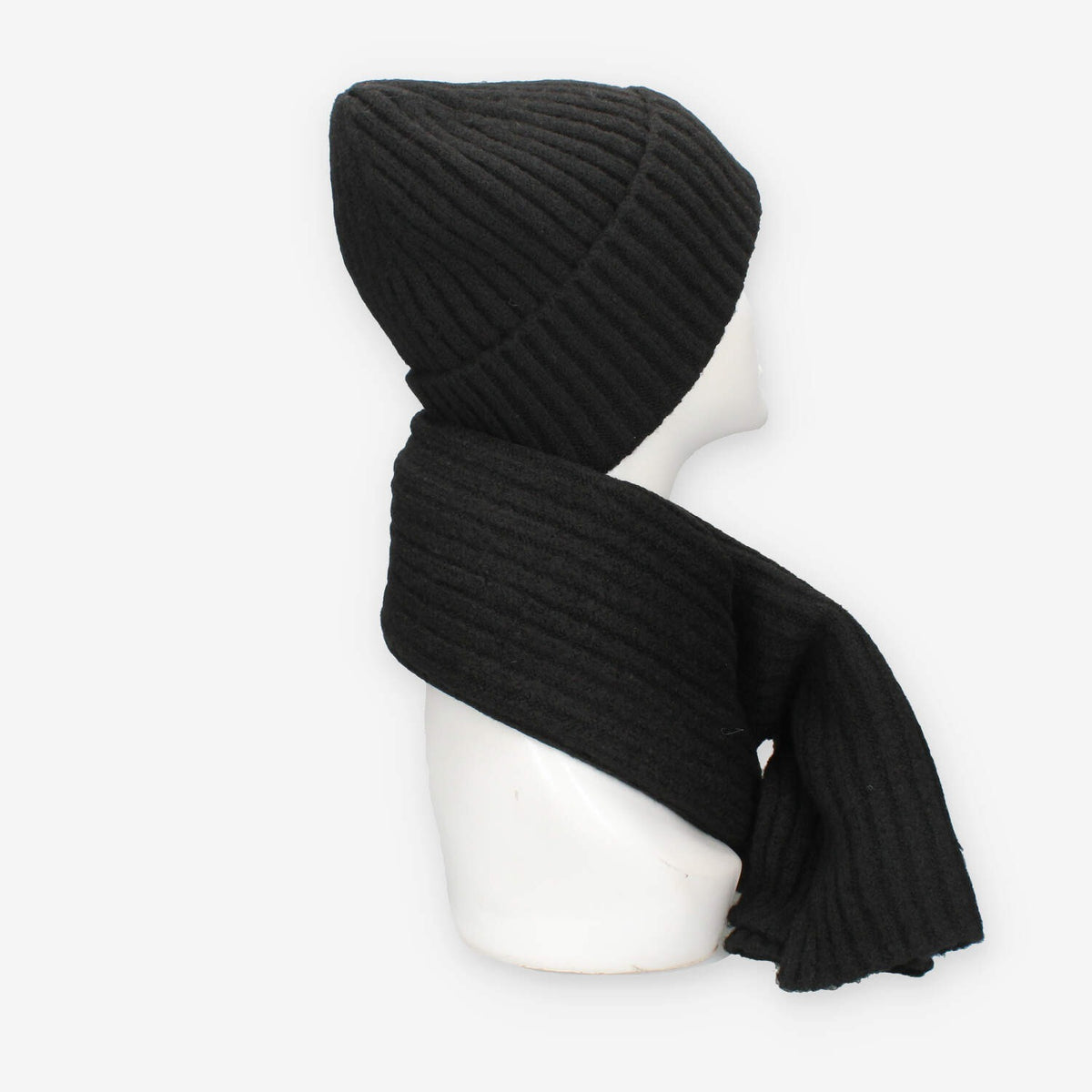 Set Invernale cappello e sciarpa Vivienne in misto lana nero