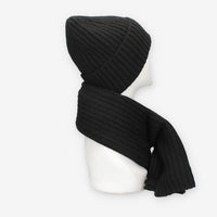 Set Invernale cappello e sciarpa Vivienne in misto lana nero