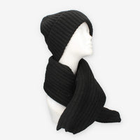 Set Invernale cappello e sciarpa Vivienne in misto lana nero