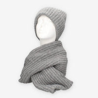 Set Invernale cappello e sciarpa Vivienne in misto lana grigio