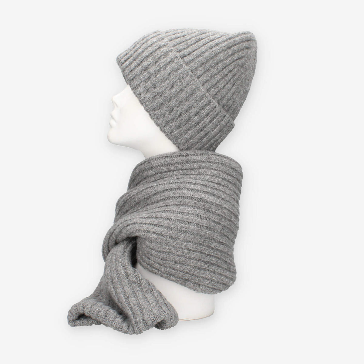 Set Invernale cappello e sciarpa Vivienne in misto lana grigio