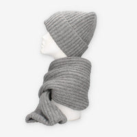 Set Invernale cappello e sciarpa Vivienne in misto lana grigio