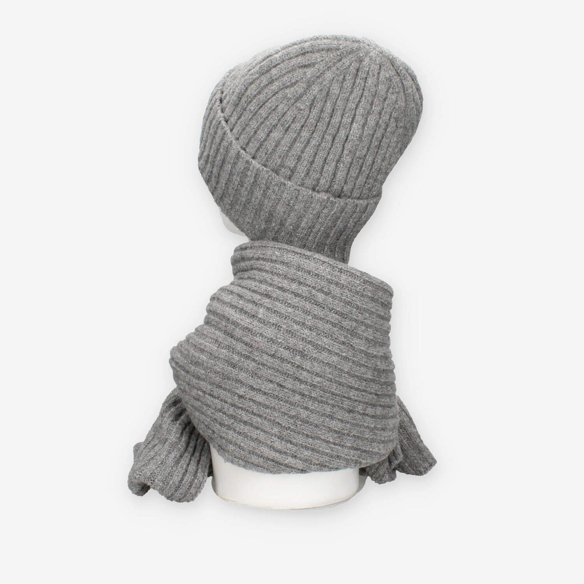 Set Invernale cappello e sciarpa Vivienne in misto lana grigio