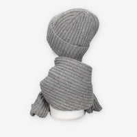 Set Invernale cappello e sciarpa Vivienne in misto lana grigio
