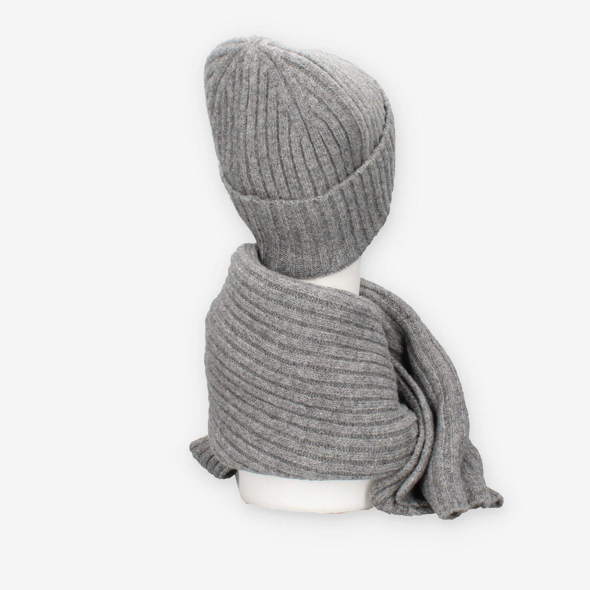 Set Invernale cappello e sciarpa Vivienne in misto lana grigio