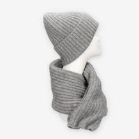 Set Invernale cappello e sciarpa Vivienne in misto lana grigio