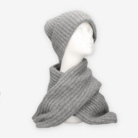Set Invernale cappello e sciarpa Vivienne in misto lana grigio