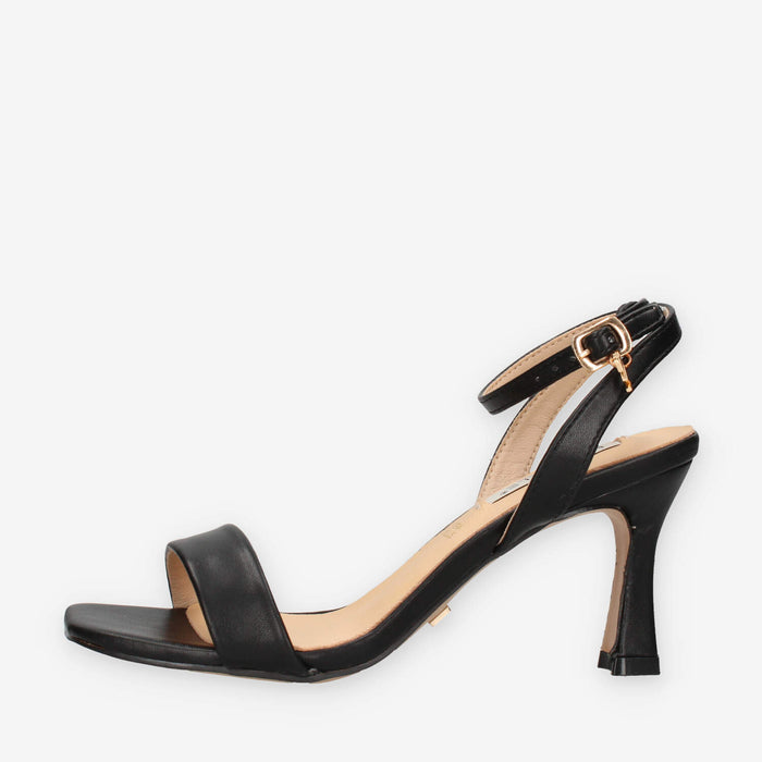 Miabelle MB-146-LIZ-NERO Sandali neri con tacco