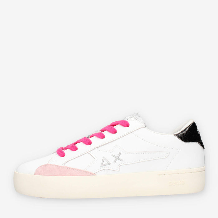 Sun 68 Z45432T-0111BIANCO/NERO GIRL'S KATY LEATHER (TEEN)