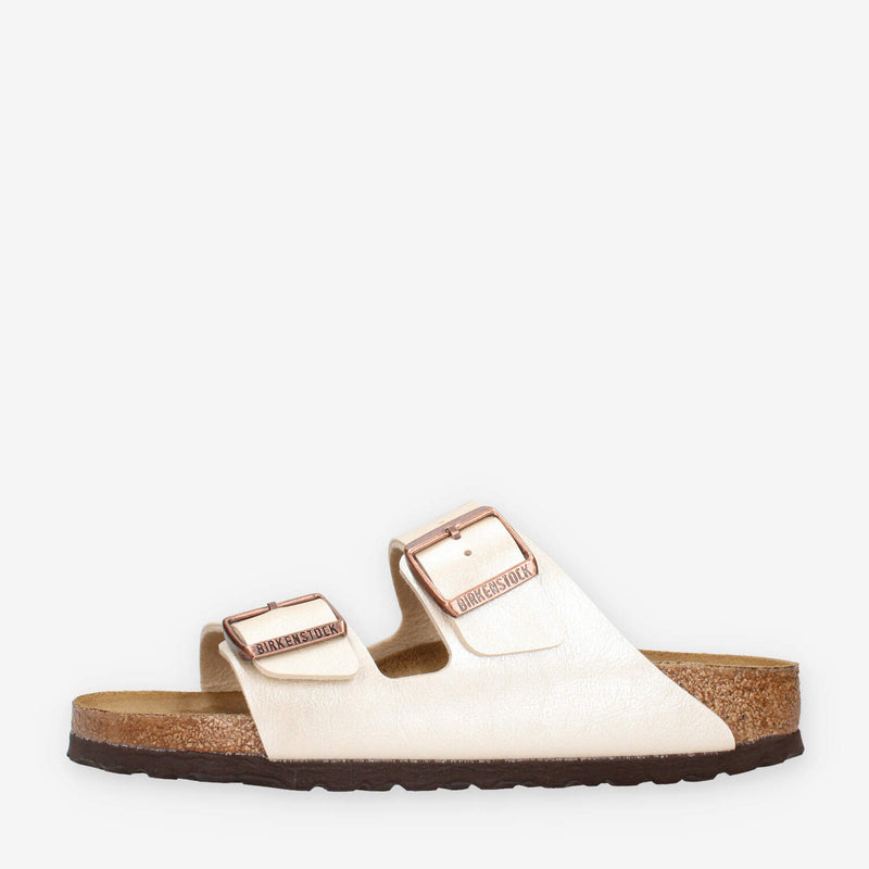 Birkenstock 1009921-PEARL-WHITE Arizona BS Sandali scalzati bassi bianco perla (calzata stretta)