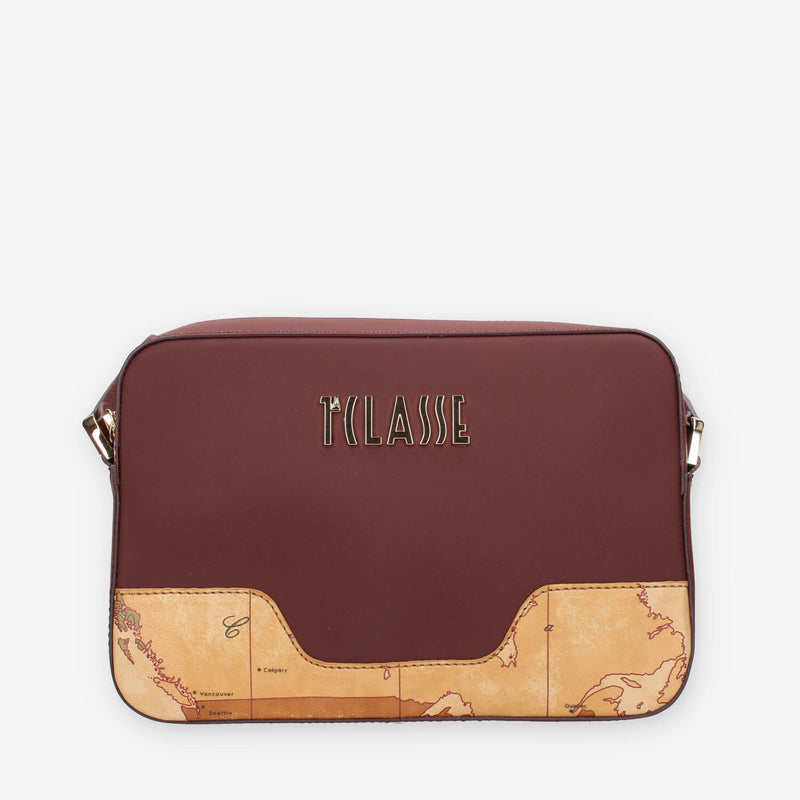 Alviero Martini Prima Classe LMLD99-9636-0286 Borsa a tracolla gommata bordeaux e Geo Classic