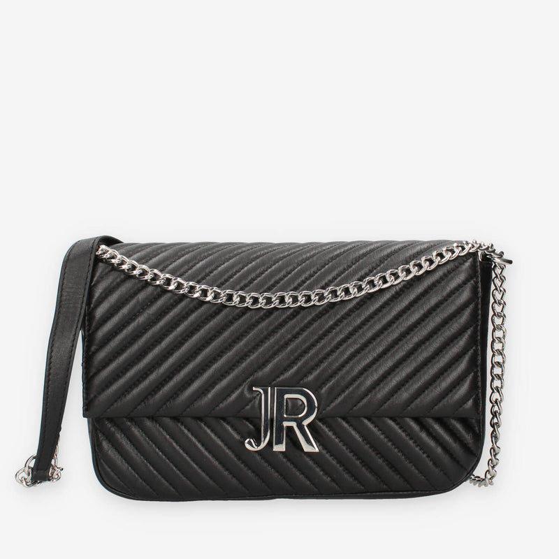 John Richmond RWA24061BOALG-BLACK-SILV Borsa a tracolla nera e argento