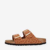 Birkenstock 1031926 Arizona BS Sandali scalzati bassi marroni leopardati (calzata stretta)