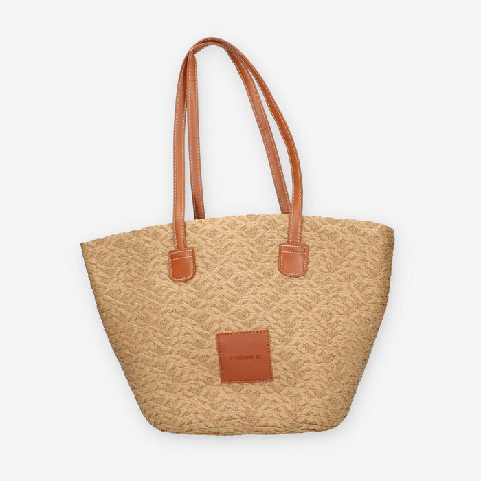 Vivienne D VBB287.BEIGE Borsa a spalla in paglia beige
