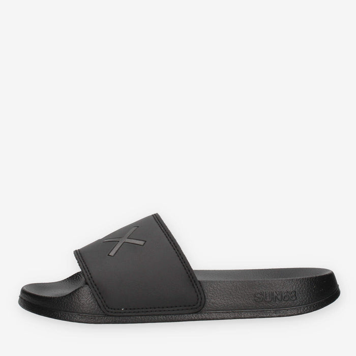 Sun 68 X36310T11NERO BOY'S SLIPPERS LOGO (TEEN) Ciabatte nere da bimbo