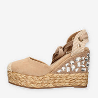 Xti Tentations 143995-BEIGE Espadrillas beige da donna con zeppa