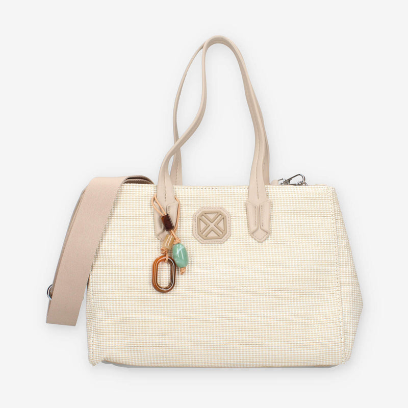 Xti Tentations 184439-BEIGE BEIGE RAFIA LADIES BAGS
