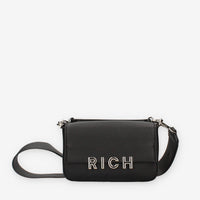 John Richmond RWA24085BO9L-BLACK-SILVER Borsetta a tracolla nera e argento