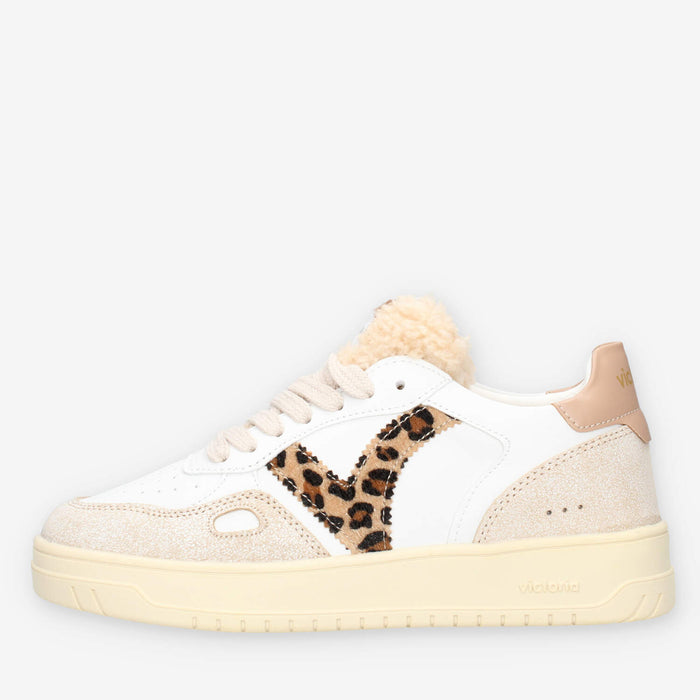 Victoria 1257124-CAMEL Sneakers bianche e camel da donna