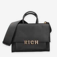 John Richmond RWA24079BO9L-BLACK-GOLD Borsa a mano nera e oro