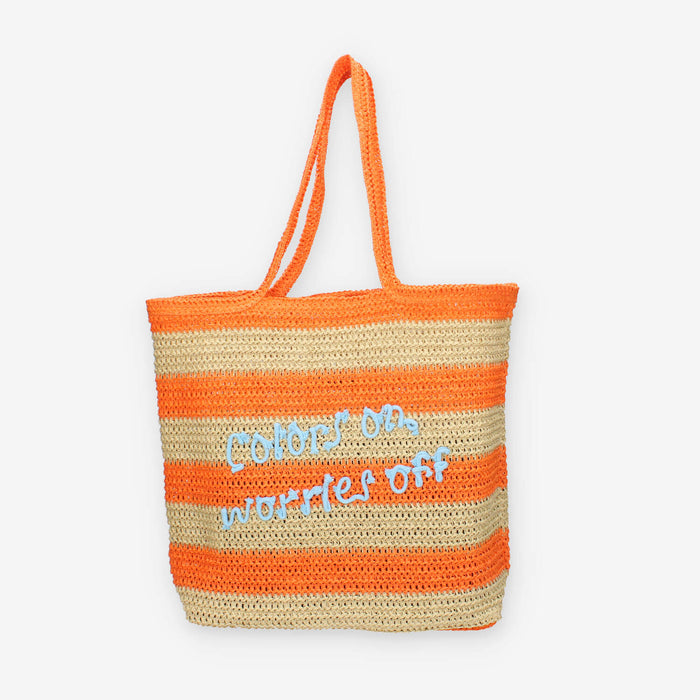 Colors of California HC.HOLLY03-ORA Borsa a spalla arancione in raffia