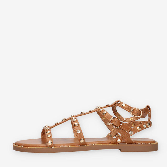 Marina Torres J41201-80-CAMEL Sandali camel con borchie