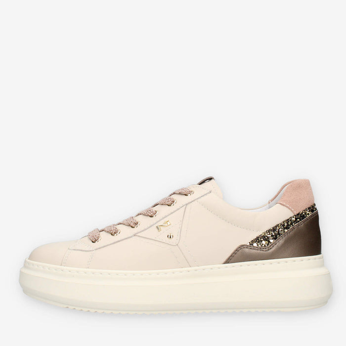 Nero Giardini I514160D-710 Sneakers beige da donna con glitter