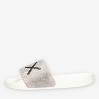 Sun 68 X35205-01BIANCO SLIPPERS LOGO STRASS