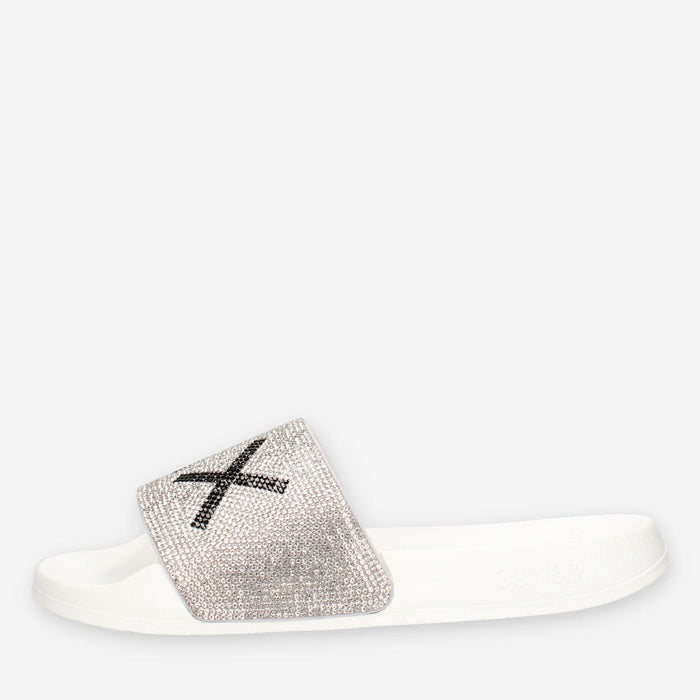 Sun 68 X35205-01BIANCO SLIPPERS LOGO STRASS