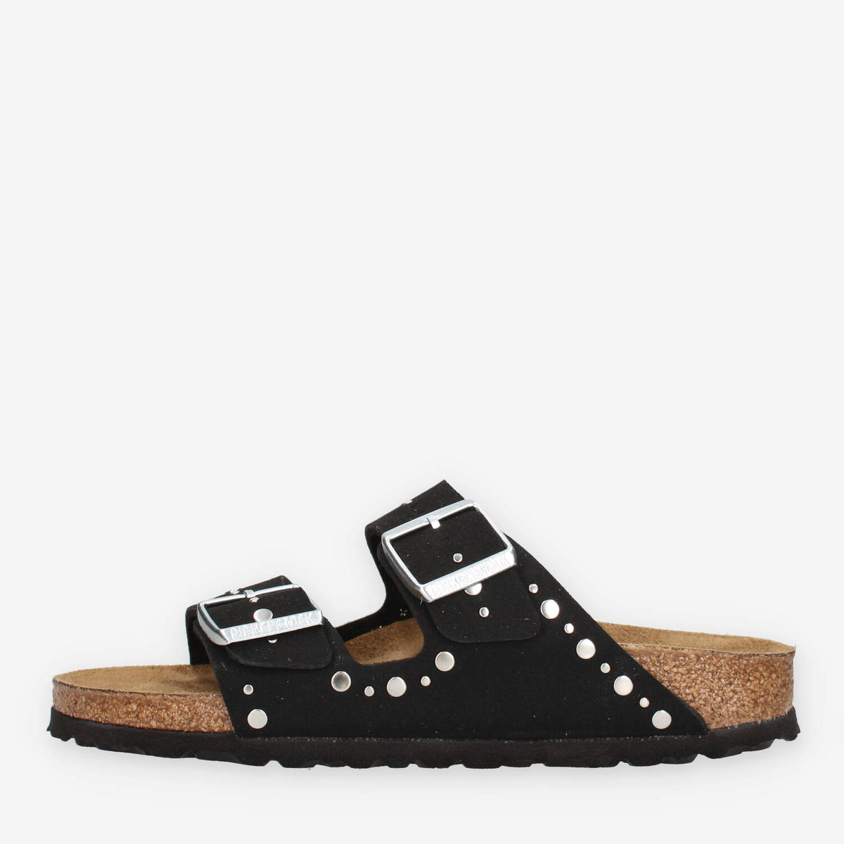 Birkenstock 1031646 Arizona Rivet Border Kids Sandali scalzati neri da bimba (calzata stretta)