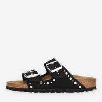Birkenstock 1031646 Arizona Rivet Border Kids Sandali scalzati neri da bimba (calzata stretta)