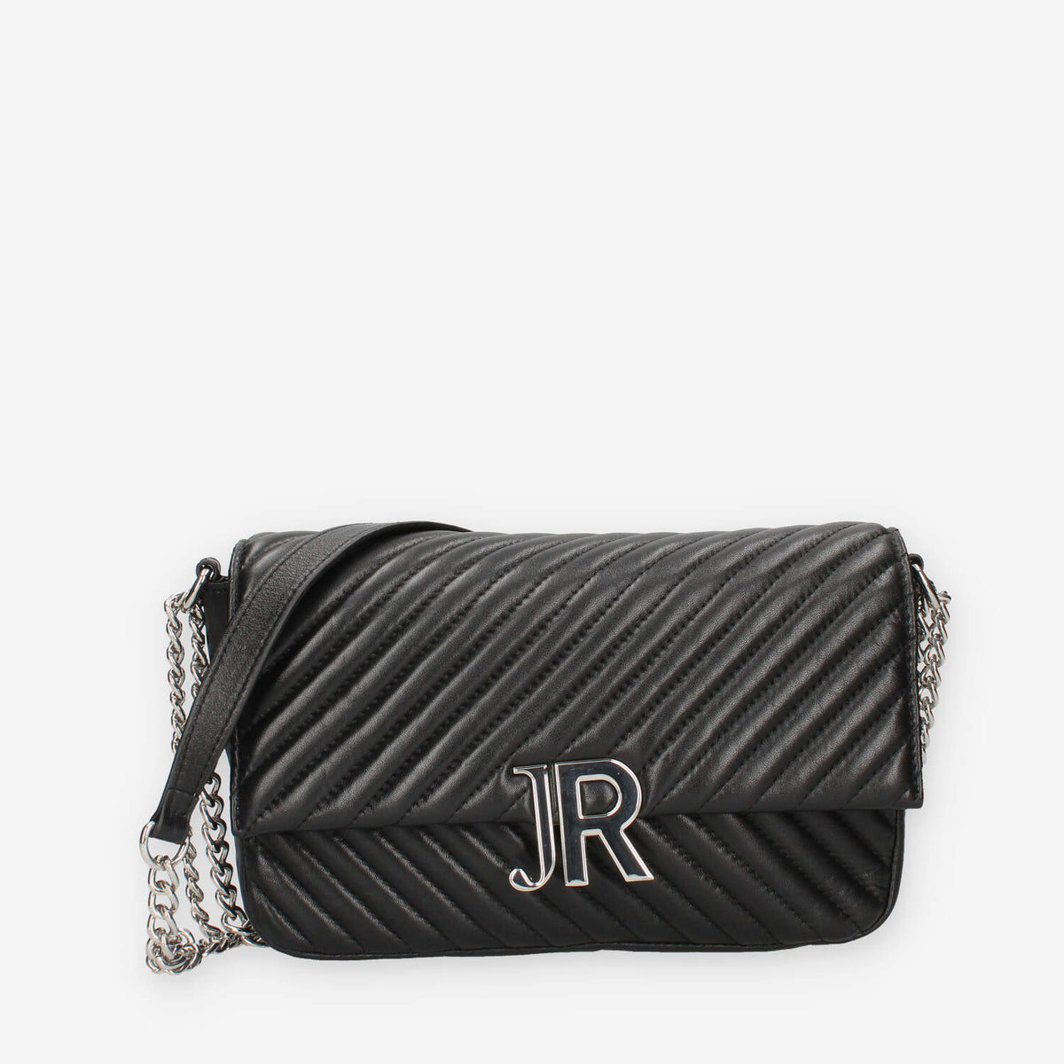 John Richmond RWA24060BOALG-BLACK-SILV Borsetta a tracolla nera e argento