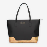 Alviero Martini Prima Classe LMLD96-9636-0001 Shopping gommata nera e Geo Classic