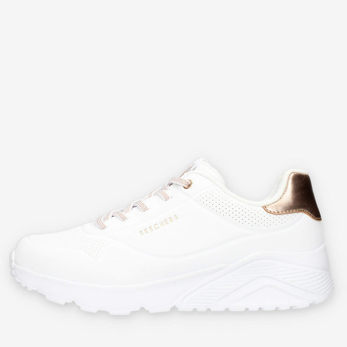 310384L-WHT Skechers Uno Lite metallic mode Sneakers bianche da donna