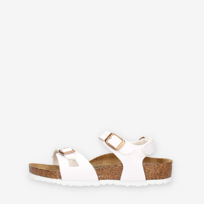 Birkenstock 1029454 Rio HL Kids Sandali bianchi da bimba (calzata stretta)