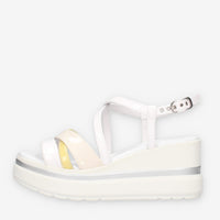 Nero Giardini E513511D-707 Sandali bianchi da donna con zeppa