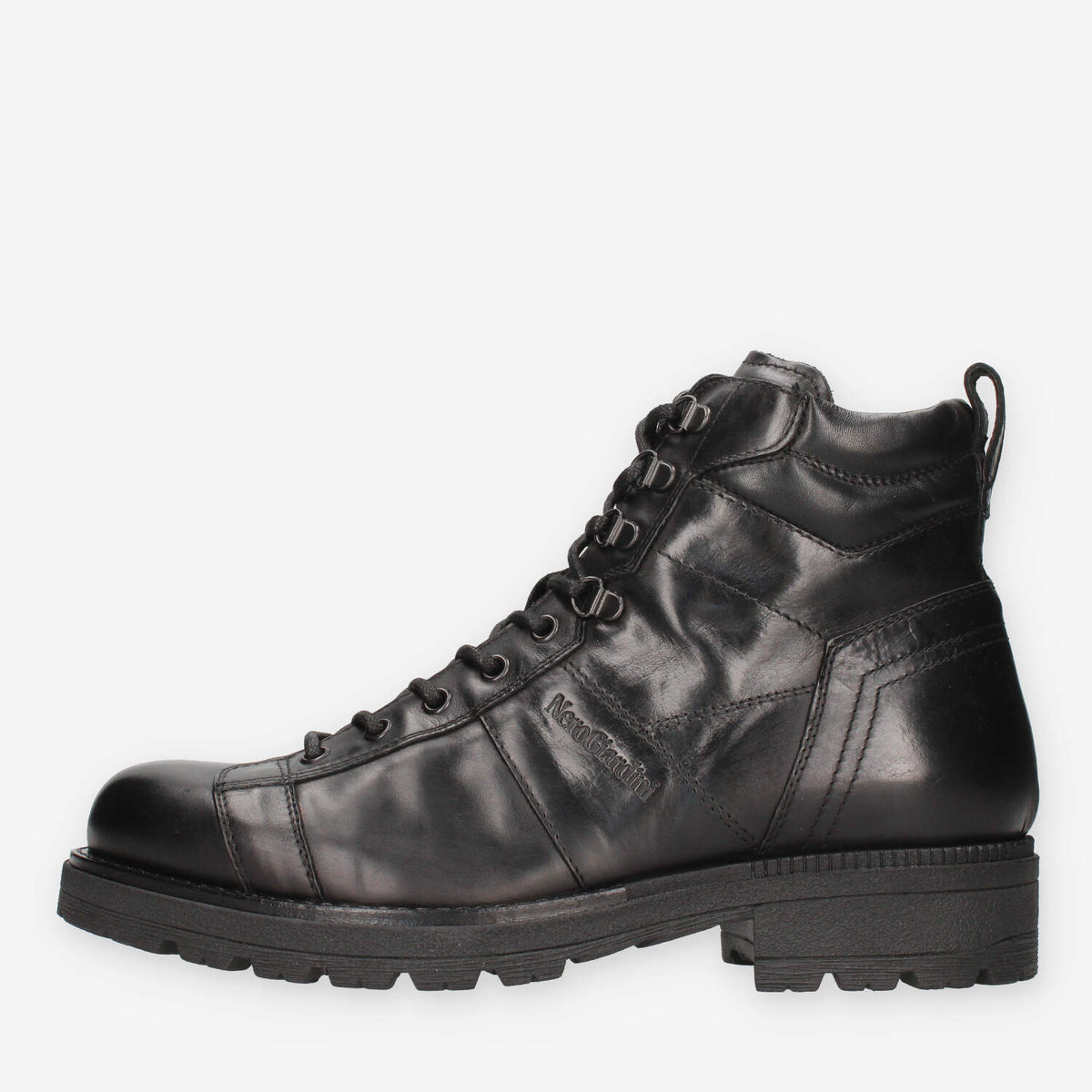 Nero Giardini I501010U-100 Anfibi neri da uomo