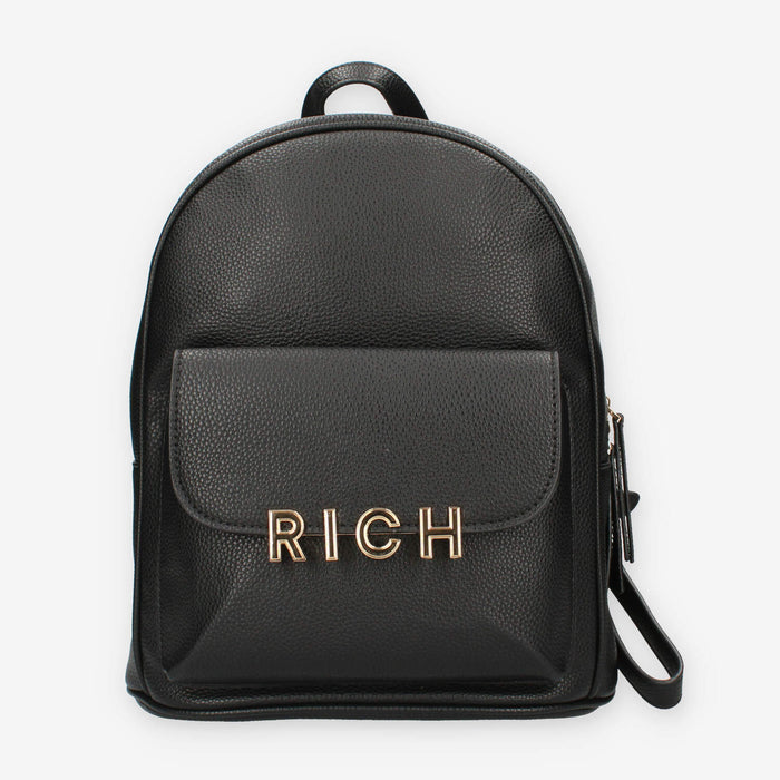 John Richmond RWA24086ZA9L-BLACK-GOLD Zaino nero e oro