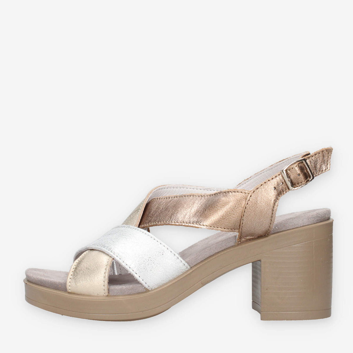 Igi&Co 1171255-ARGENTO/PLATINO Sandali argento e platino da donna con zeppa