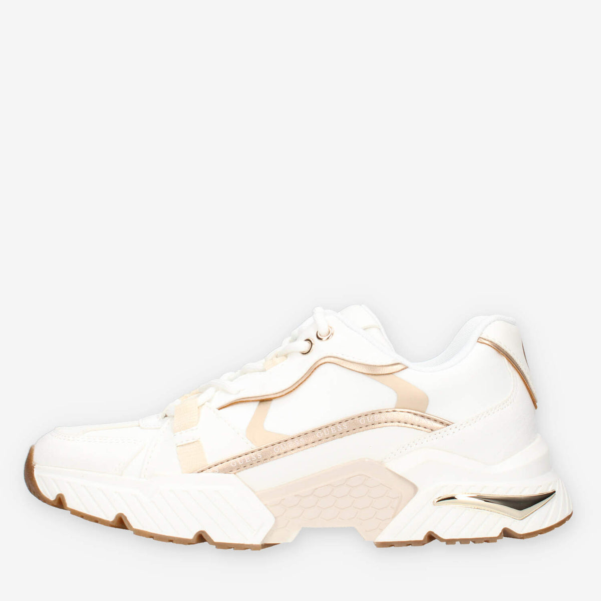 Guess FLJCR6-ELE12-GOLD CARRLI6 Sneakers bianche e oro da donna