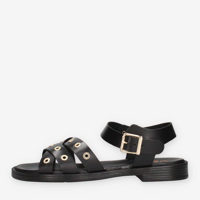 Porronet 3233-NEGRO Sandali bassi neri da donna