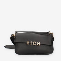 John Richmond RWA24084BO9L-BLACK-GOLD Borsa a tracolla nera e oro