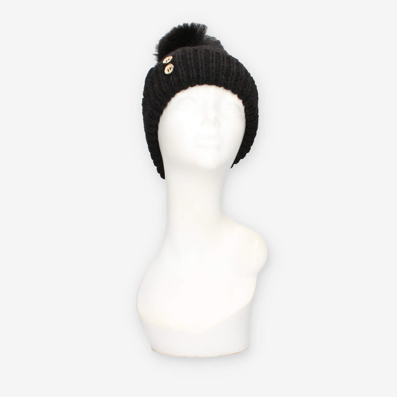 Alviero Martini Prima Classe LMC060-2860-0001 Cappello nero da donna con pon pon
