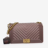 FLAT M_24-CHOCOLATE / LIGHT OTTONE Marc Ellis Borsa a tracolla cioccolata e ottone