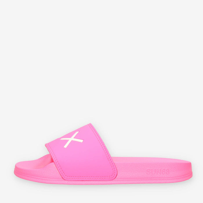 Sun 68 X36410T62FUXIA FLUO GIRL'S SLIPPERS LOGO (TEEN) Ciabatte fuxia da ragazza