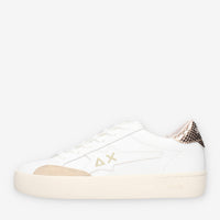 Z44421T-0143BIANCO/ORO Sun 68 Girl's Katy Leather (teen) Sneakers bianche e oro da ragazza