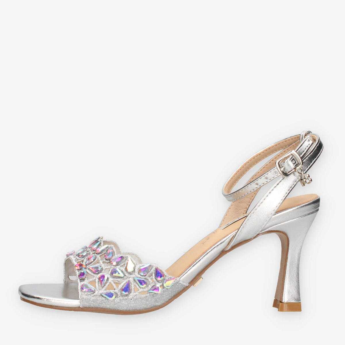 Miabelle MB-141-VIT-ARGENTO Sandali argento con pietre applicate