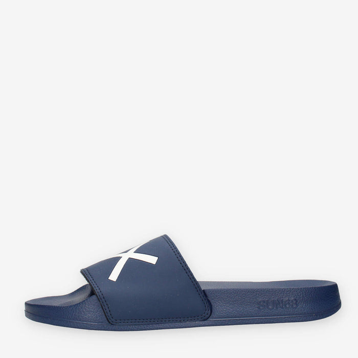 Sun 68 X35102-07NAVY BLUE SLIPPERS LOGO