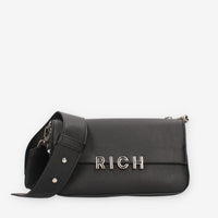 John Richmond RWA24084BO9L-BLACK-SILV Borsa a tracolla nera e argento