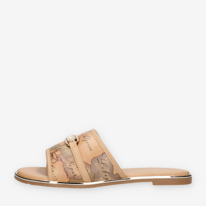 Alviero Martini Prima Classe N2450-0371-B156 Ciabattine basse beige e Geo Camel linea teen